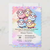 Schattige Kawaii Little Lamb Baby shower Kaart (Voorkant)