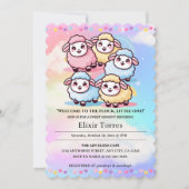 Schattige Kawaii Little Lamb Baby shower Kaart (Voorkant)