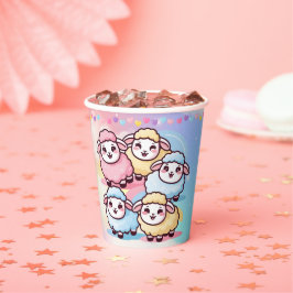 Schattige Kawaii Little Lamb Baby shower Papieren Bekers