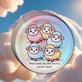 Schattige Kawaii Little Lamb Baby shower Papieren Bordje