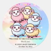 Schattige Kawaii Little Lamb Baby shower Ronde Sticker (Voorkant)