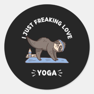 Schattige Kawaii Luiaard Ik Houd Net Gewoon Van Yo Ronde Sticker