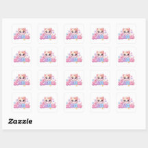 Schattige Kawaii Luna Kat Naam Pastel Roze Glanzen