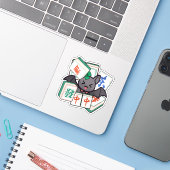 Schattige Kawaii Mahjong Bat Gamer Sticker (Laptop met iPhone)