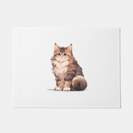 Schattige Kawaii Maine Coon Big Cat Deurmat (Voorkant)