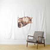 Schattige Kawaii Maine Coon Big Cat Wandkleed (In Situ (horizontaal))