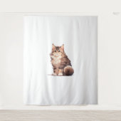 Schattige Kawaii Maine Coon Big Cat Wandkleed (Voorkant)