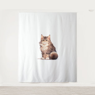 Schattige Kawaii Maine Coon Big Cat Wandkleed
