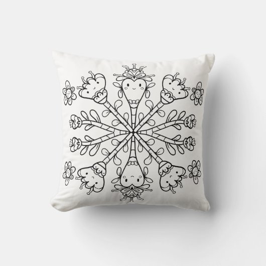 Schattige Kawaii Mandala Kussen (Voorkant)