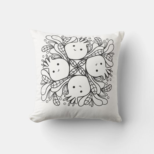 Schattige Kawaii Mandala Kussen (Voorkant)