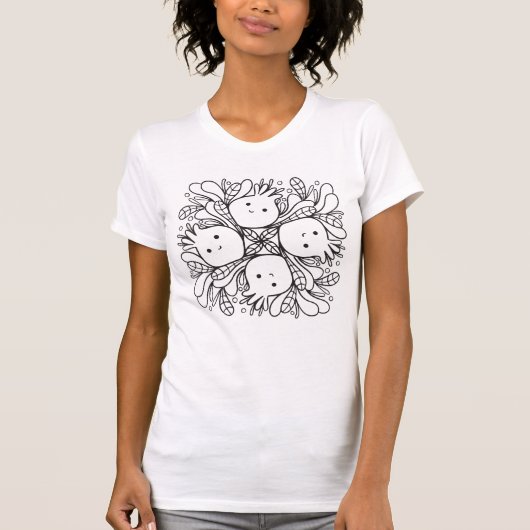 Schattige Kawaii Mandala T-shirt (Voorkant)