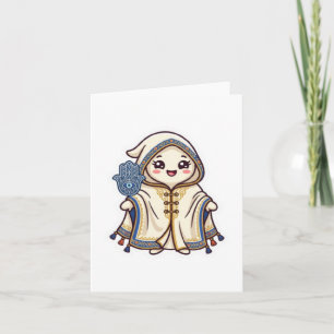Schattige Kawaii Marokkaanse Barnous Cape en Khams Kaart