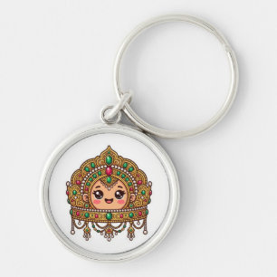 Schattige Kawaii Marokkaanse Bruidskroon Tradition Sleutelhanger