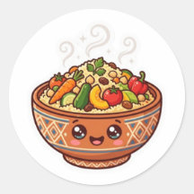 Schattige Kawaii Marokkaanse Couscous Kom Sticker