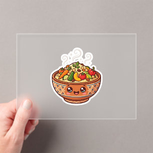 Schattige Kawaii Marokkaanse Couscous Kom Sticker Acryl Uitnodigingen