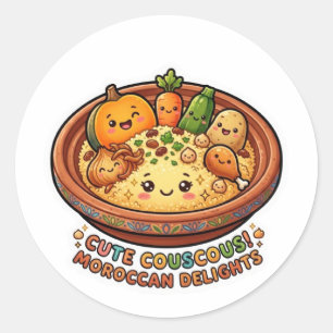 Schattige Kawaii Marokkaanse Couscous Vrijdag Gath Ronde Sticker
