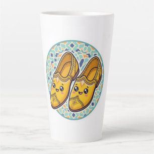Schattige Kawaii Marokkaanse Gele Belgha Schoenen  Latte Mok