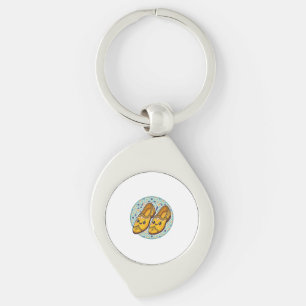 Schattige Kawaii Marokkaanse Gele Belgha Schoenen Sleutelhanger
