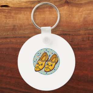 Schattige Kawaii Marokkaanse Gele Belgha Schoenen Sleutelhanger