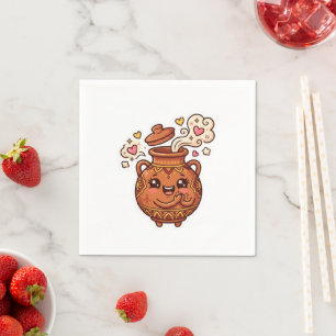 Schattige Kawaii Marokkaanse Tanjia Kleipot Voedse Servet