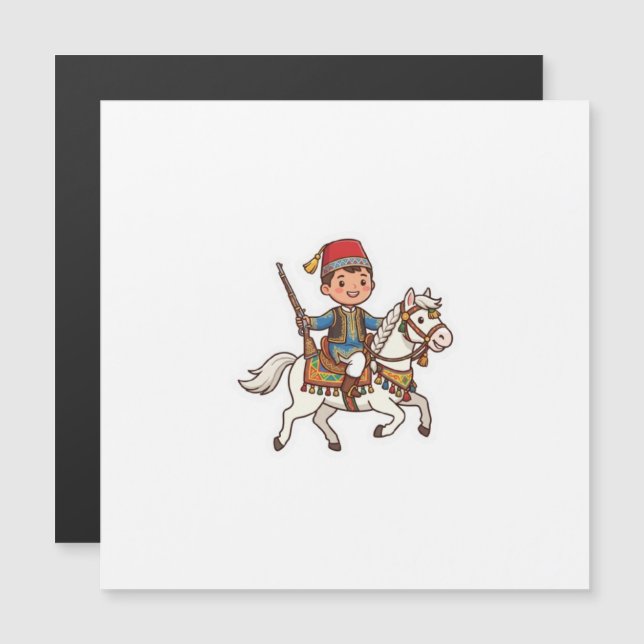 Schattige Kawaii Marokkaanse Tbourida Ruiter Cultu (Voorkant / Achterkant)