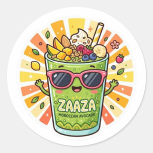 Schattige Kawaii Marokkaanse Zaaza Zomer Avocado S Ronde Sticker