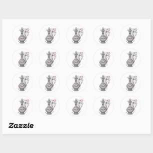 Schattige Kawaii Marokkaanse Zilveren Rozenwater S Ronde Sticker