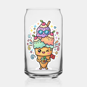 Schattige Kawaii Marokkaanse Zomer Iced Mint Thee  Blikvorm Glas