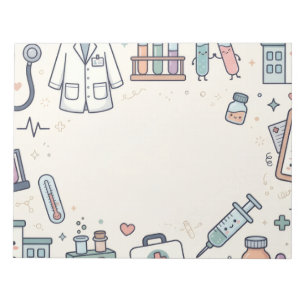 Schattige Kawaii Medische Doodles Notitieblok