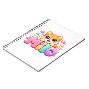 Schattige Kawaii Milo Hond Naam Pastel Roze Glitte Notitieboek