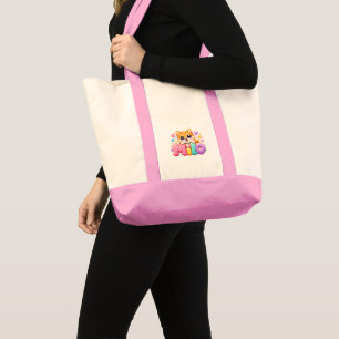 Schattige Kawaii Milo-hondennaam Pastel Roze Glitt Tote Bag