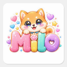 Schattige Kawaii Milo-hondennaam Pastel Roze Glitt