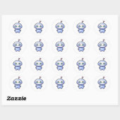 Schattige Kawaii Mini Robot Ronde Sticker (Vel)