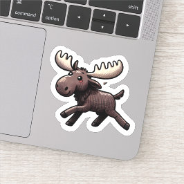 Schattige Kawaii Moose Sticker