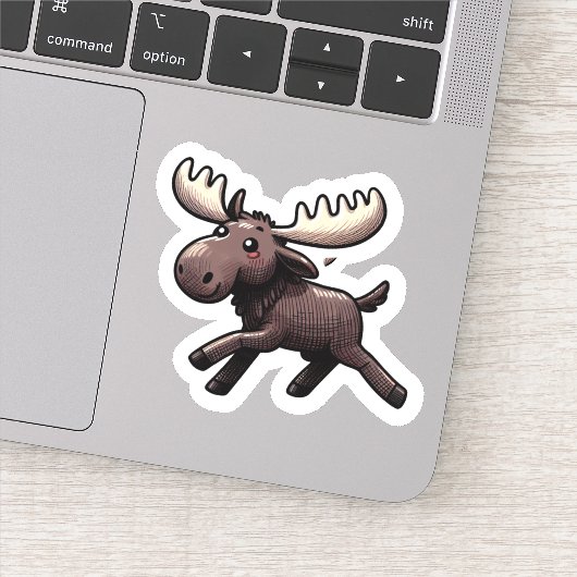 Schattige Kawaii Moose Sticker (Detail)