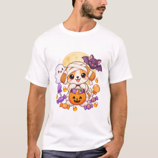 Schattige Kawaii Mummie Puppie Halloween Snoepjes T-shirt
