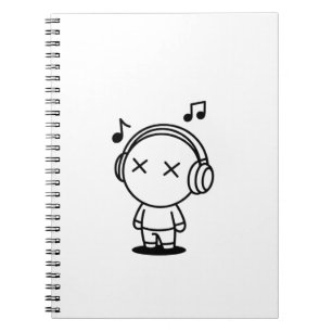 Schattige Kawaii Muziek Liefhebber Koptelefoon X O Notitieboek
