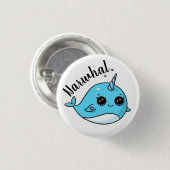 Schattige Kawaii Narwal  Ronde Button 3,2 Cm (Voorkant /achterkant)