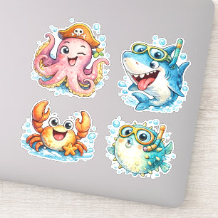 Schattige Kawaii Oceaanwezens Sticker