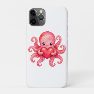 Schattige Kawaii Octopus met Hart Case-Mate iPhone Case