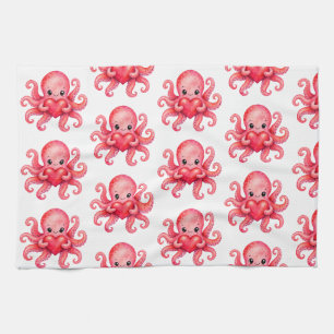 Schattige Kawaii Octopus met Hart Theedoek