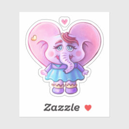 Schattige Kawaii Olifant Meisje Sticker