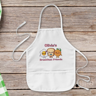 Schattige Kawaii Ontbijtvrienden: Ei, Toast, Wafel Kinder Schort