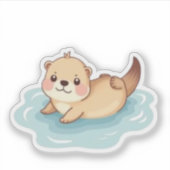 Schattige Kawaii Otte Sticker (Voorkant)