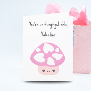 Schattige Kawaii Paddenstoel Valentijnsdag Feestdagen Kaart