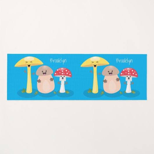 Schattige kawaii paddestoel yogamat (Voorkant (horizontaal))