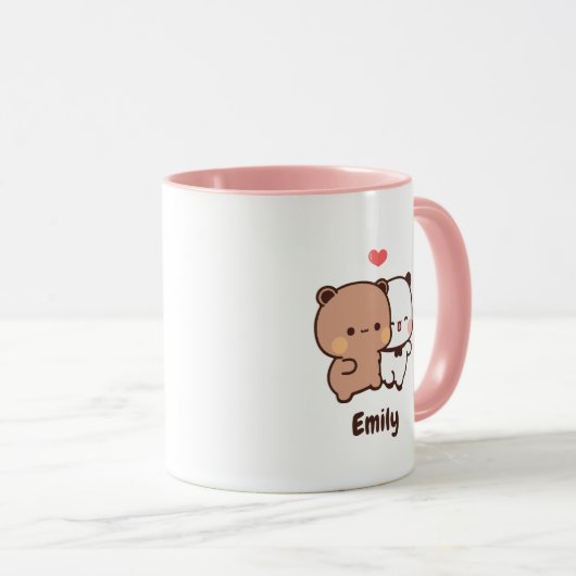 Schattige Kawaii Panda | Aangepaste Jouw namen toe Mok (Voorkant rechts)