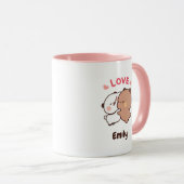 Schattige Kawaii Panda | Aangepaste Jouw namen toe Mok (Voorkant rechts)