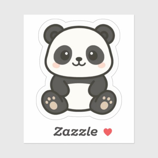 Schattige Kawaii Panda Cartoon Sticker (Vel)