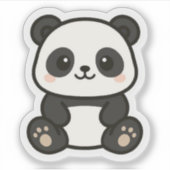 Schattige Kawaii Panda Cartoon Sticker (Voorkant)
